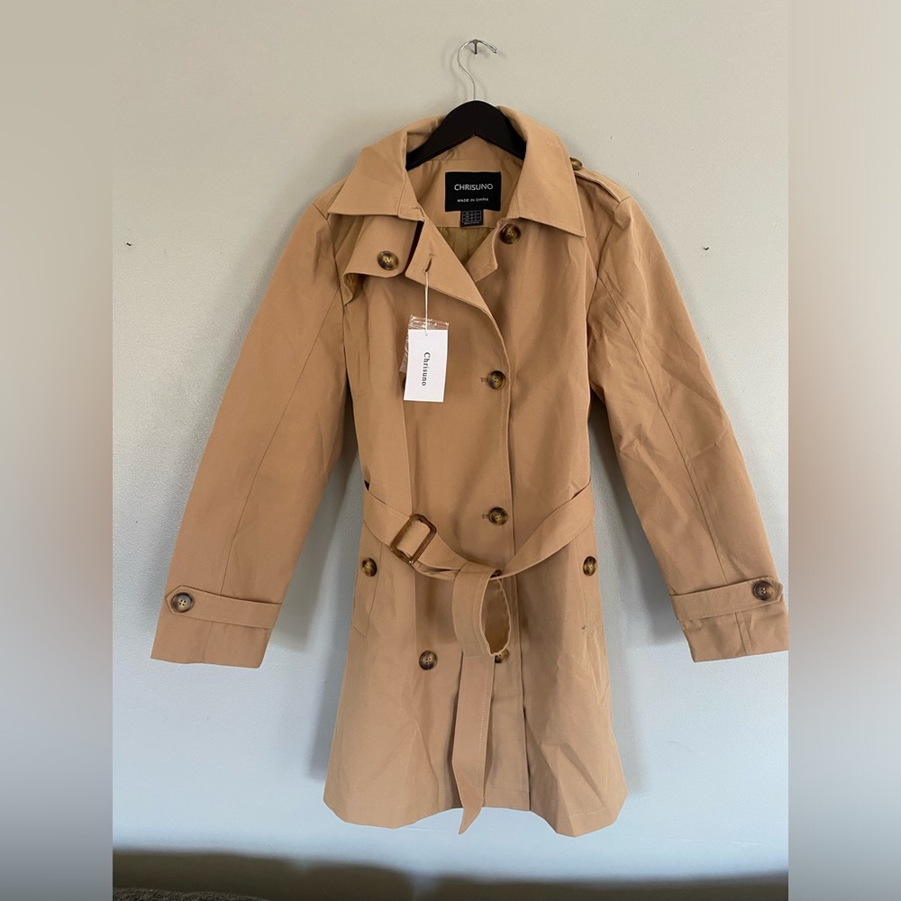 Chrisuno Double Breasted Trench Mid-Length Belted